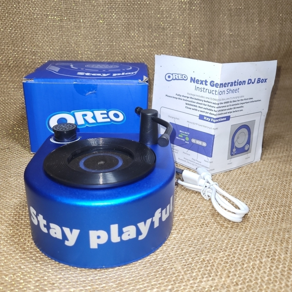 Oreo DJ Box Speaker New in Box Bluetooth Aux Micro SD Promo Limited Edition Rare